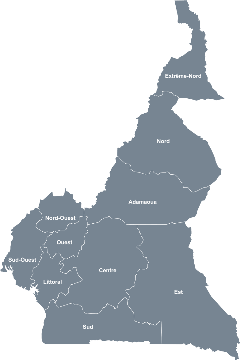 Carte du Cameroun avec ses provinces